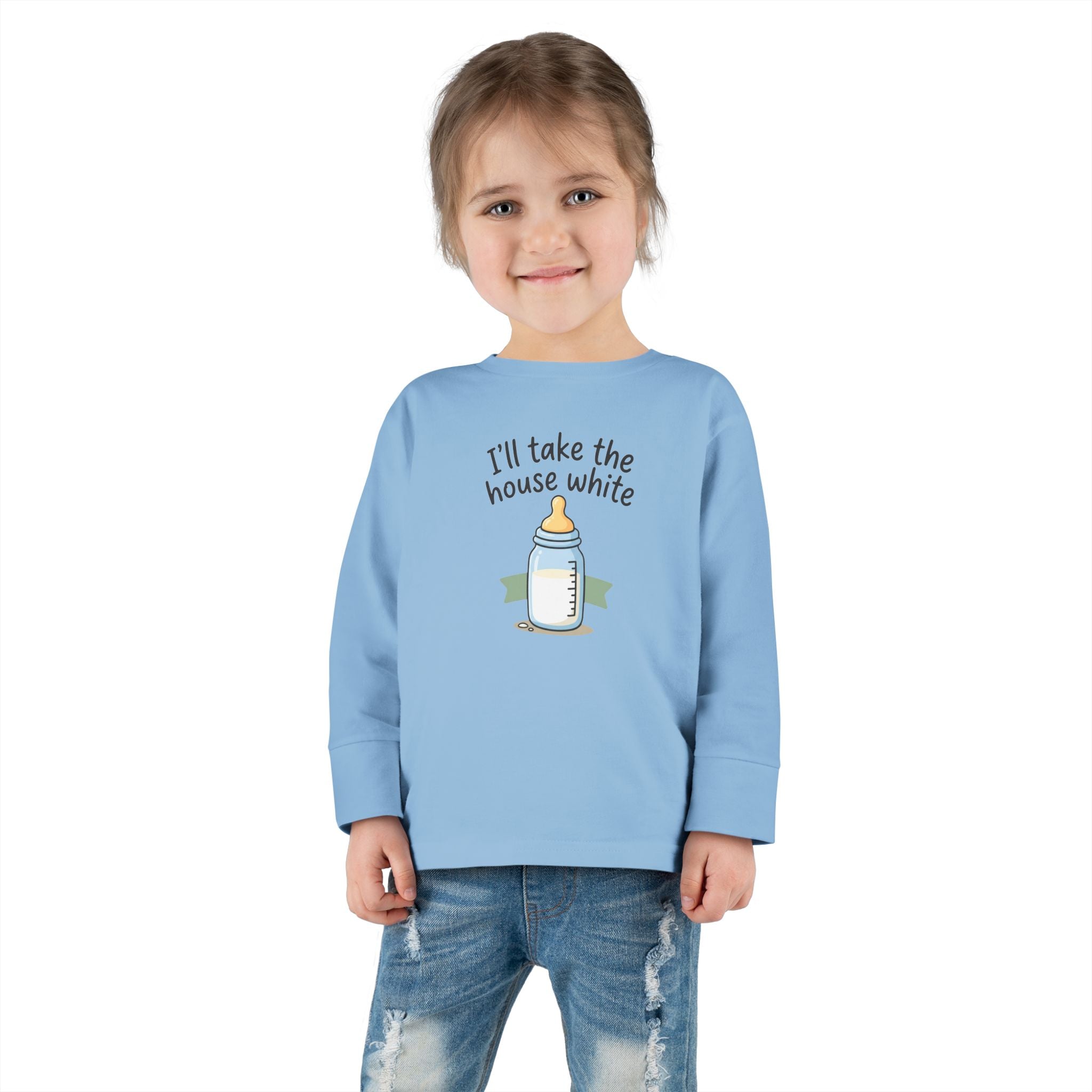 Toddler Long Sleeve Tee — I'll Take the House White