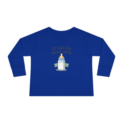 Toddler Long Sleeve Tee — I'll Take the House White