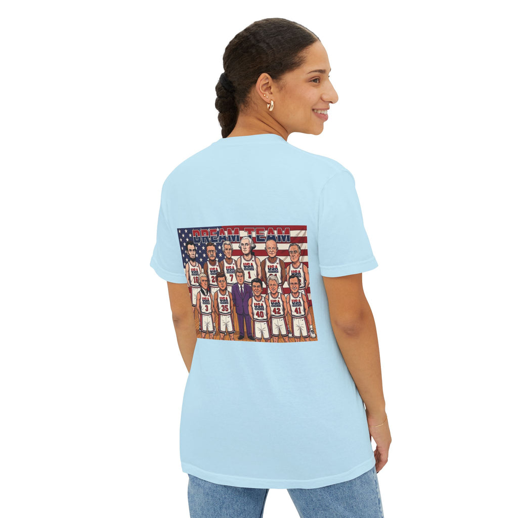 USA Dream Team Portrait Pocket T-Shirt — Retro Olympic Team Graphic