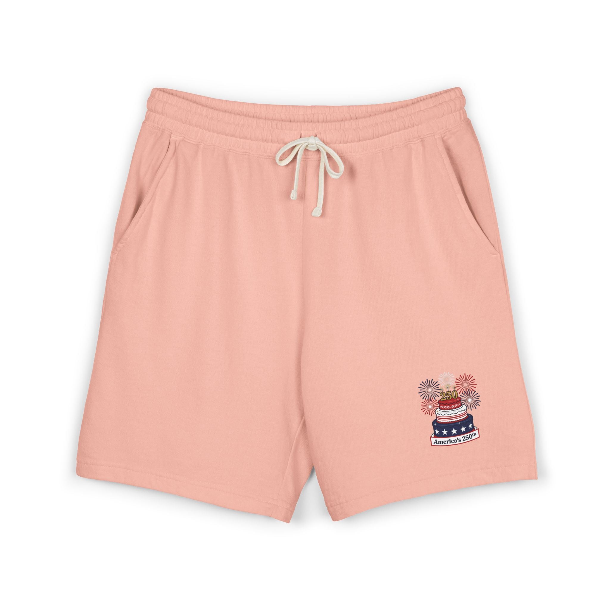 Patriotic Cake & Fireworks Fleece Sweat Shorts