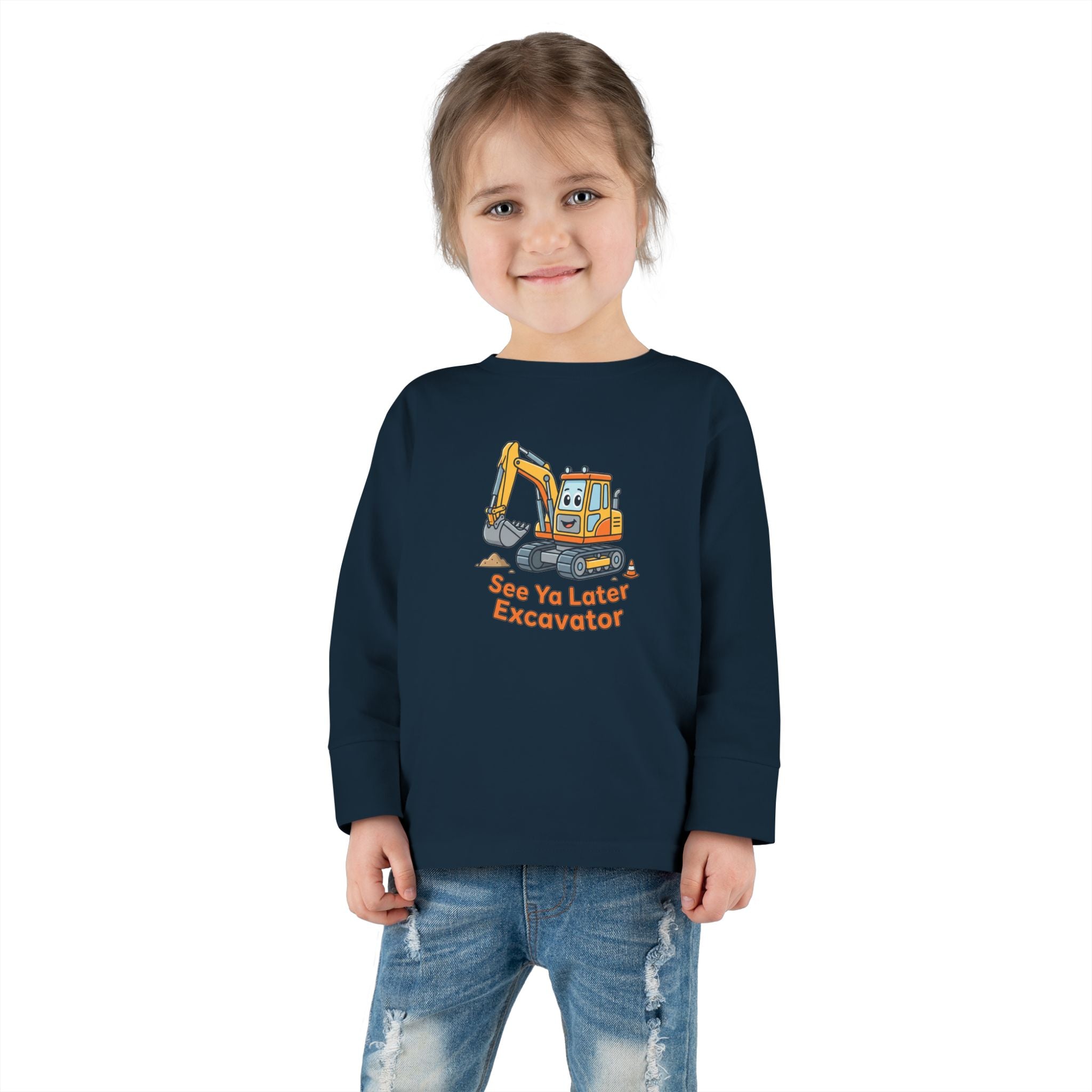 Toddler Long Sleeve Tee — See Ya Later Excavator