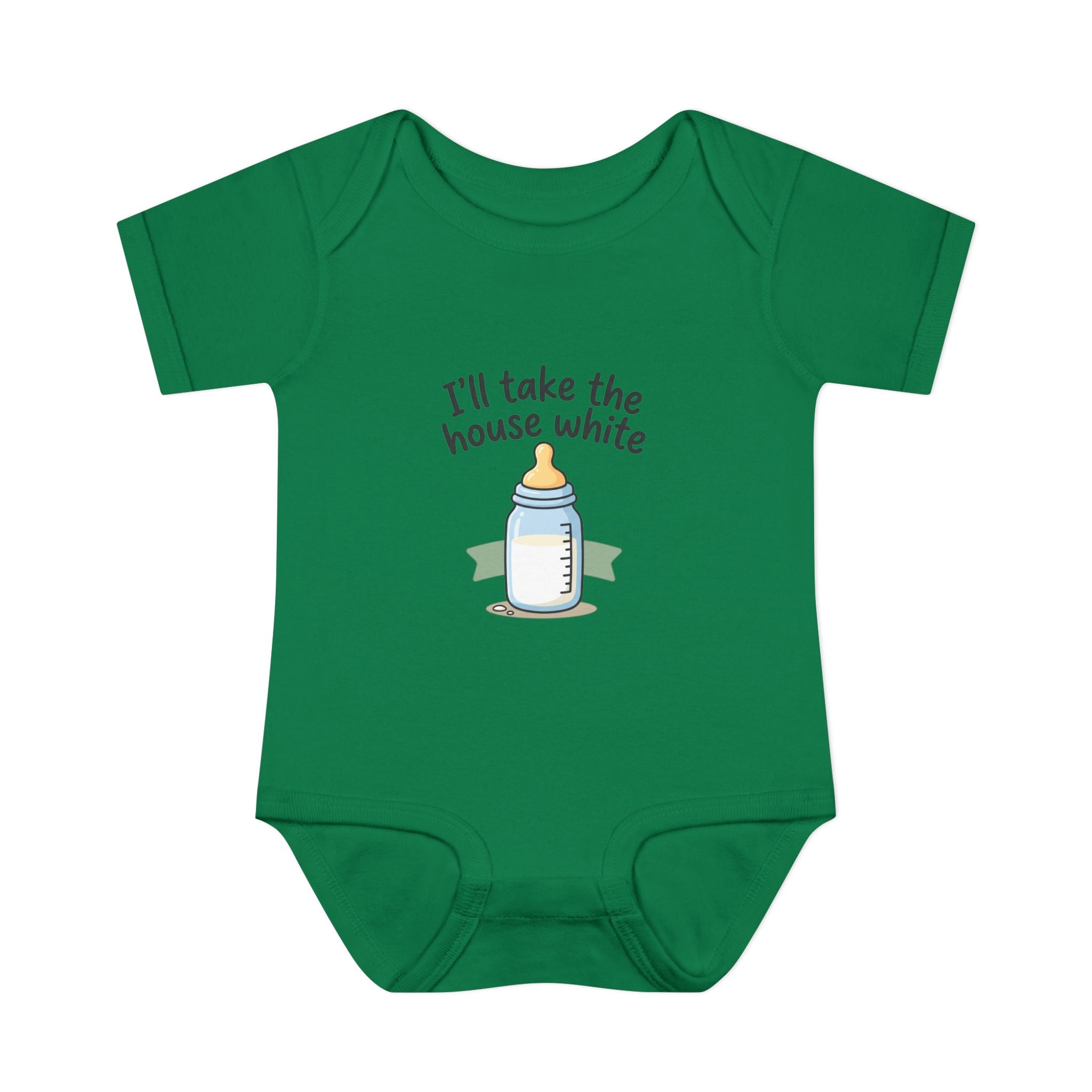 Baby Bodysuit "I'll Take the House White" Bottle Graphic — Newborn Onesie Gift