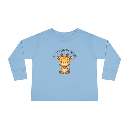 Toddler Long Sleeve Tee — You Bet Giraffe I'm Cute