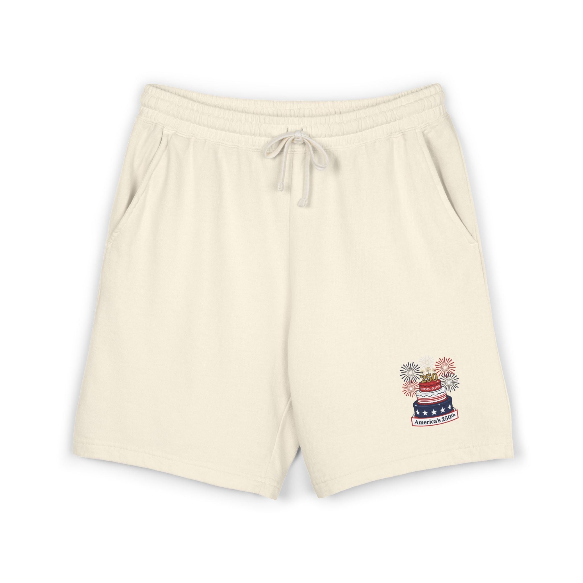 Patriotic Cake & Fireworks Fleece Sweat Shorts
