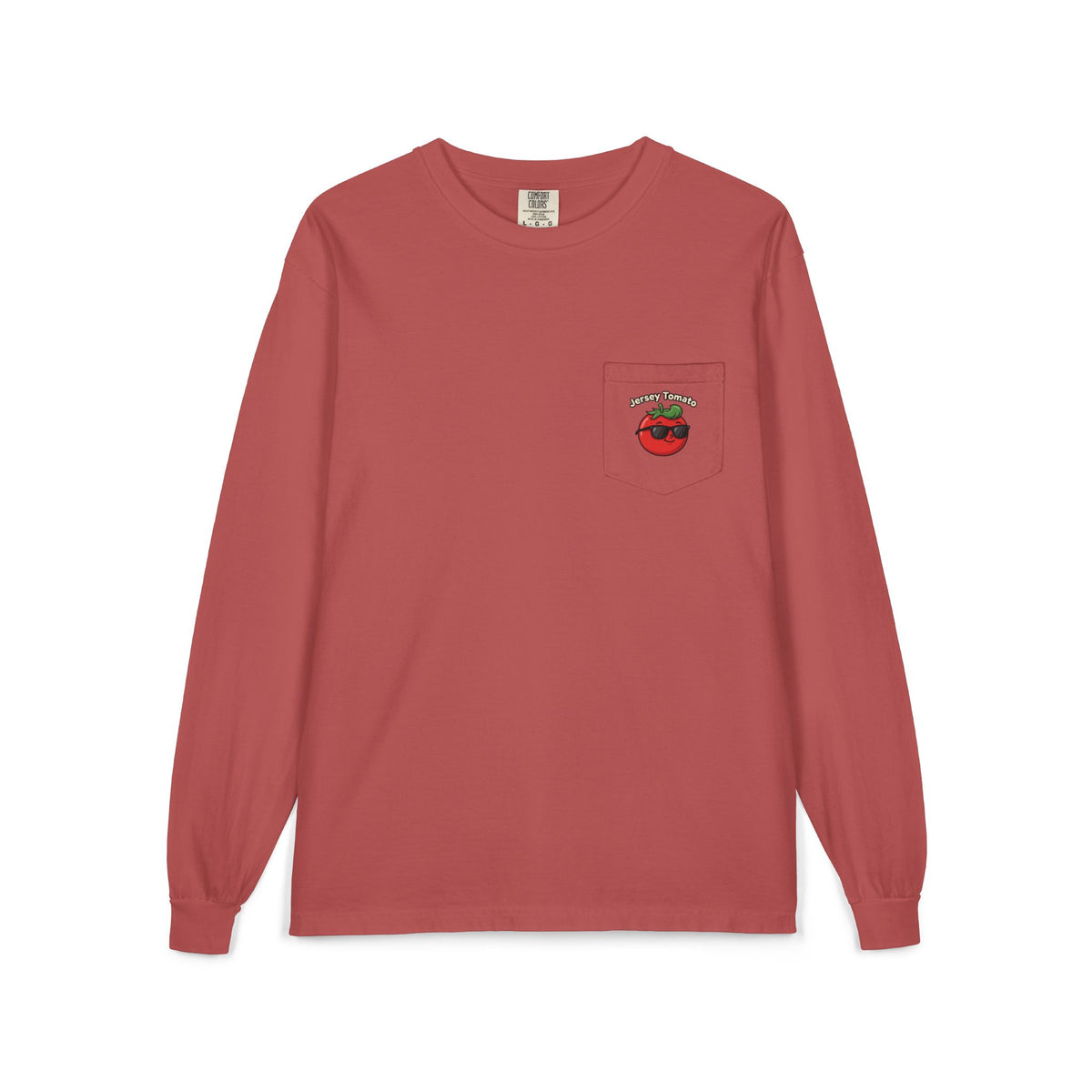 Comfort Colors LS T-Shirt *Pocket* - Jersey Tomato