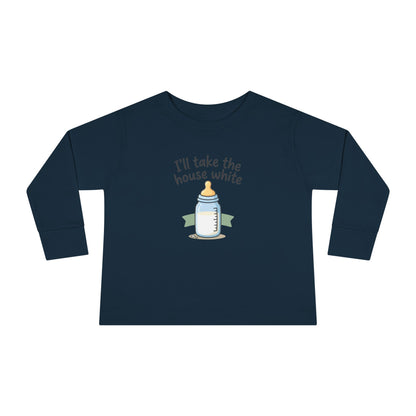 Toddler Long Sleeve Tee — I'll Take the House White