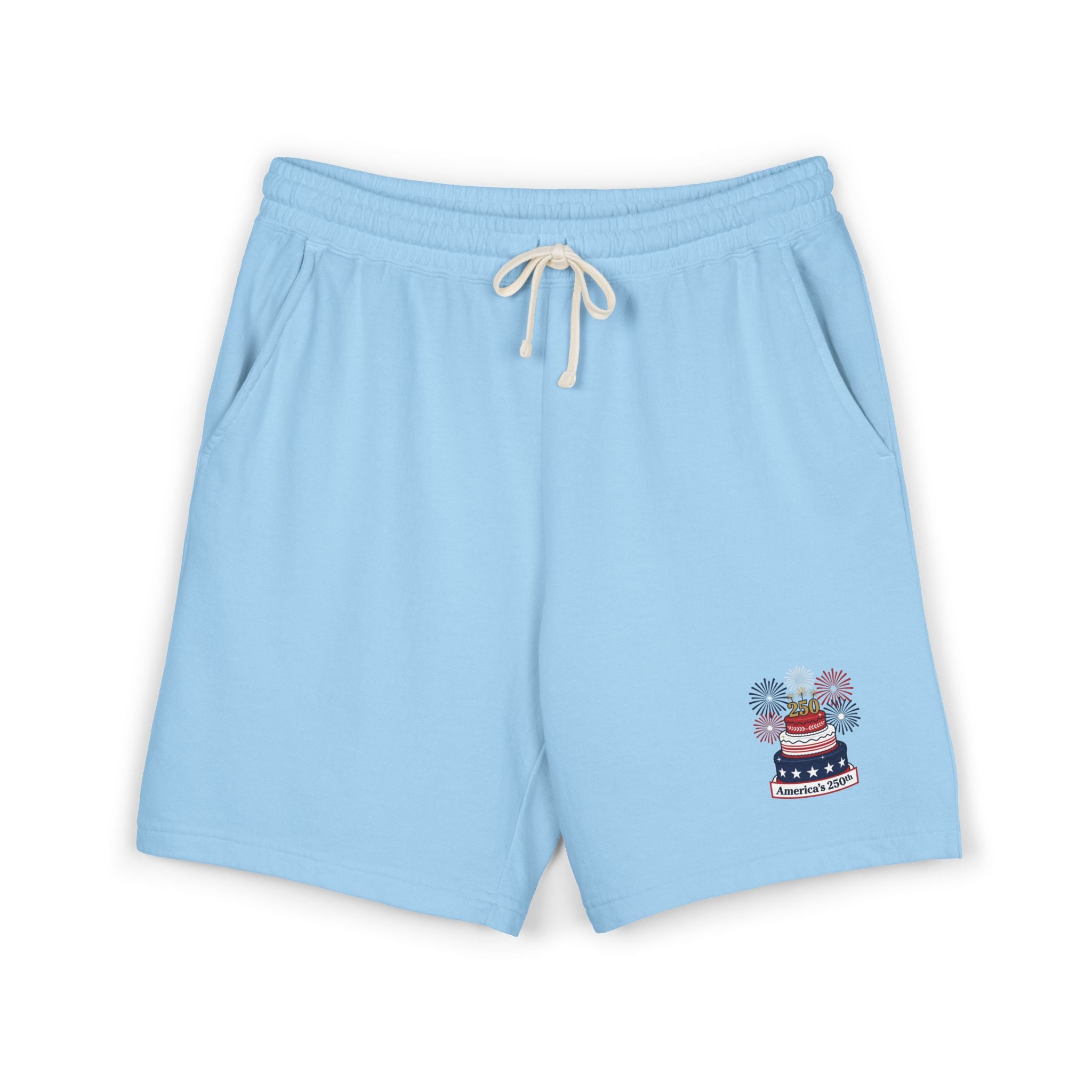 Patriotic Cake & Fireworks Fleece Sweat Shorts