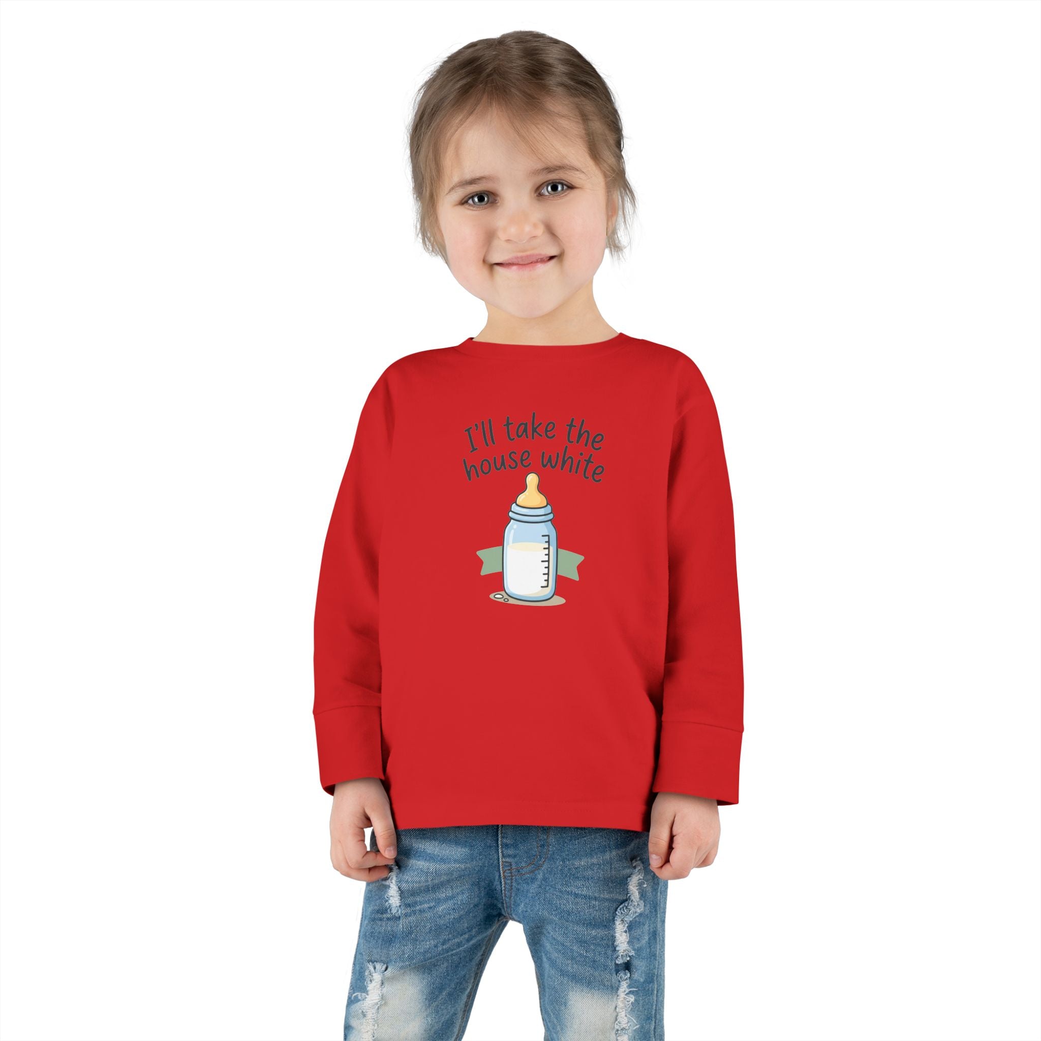 Toddler Long Sleeve Tee — I'll Take the House White