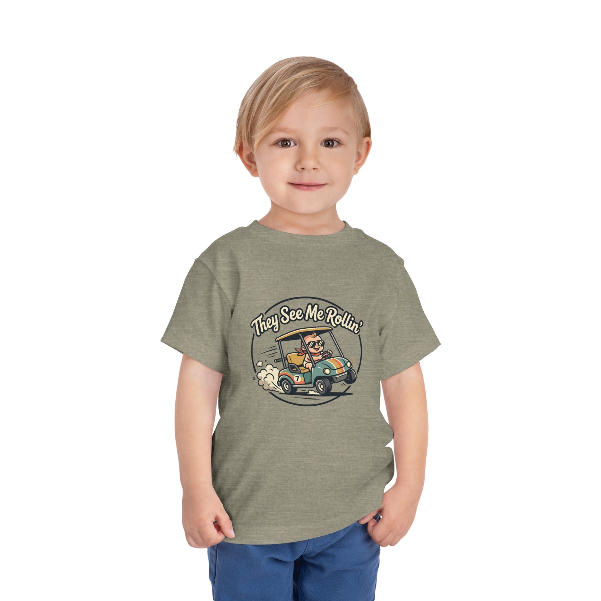 They See Me Rollin' Toddler Tee - Cute Golf Cart Cartoon Kids T-Shirt