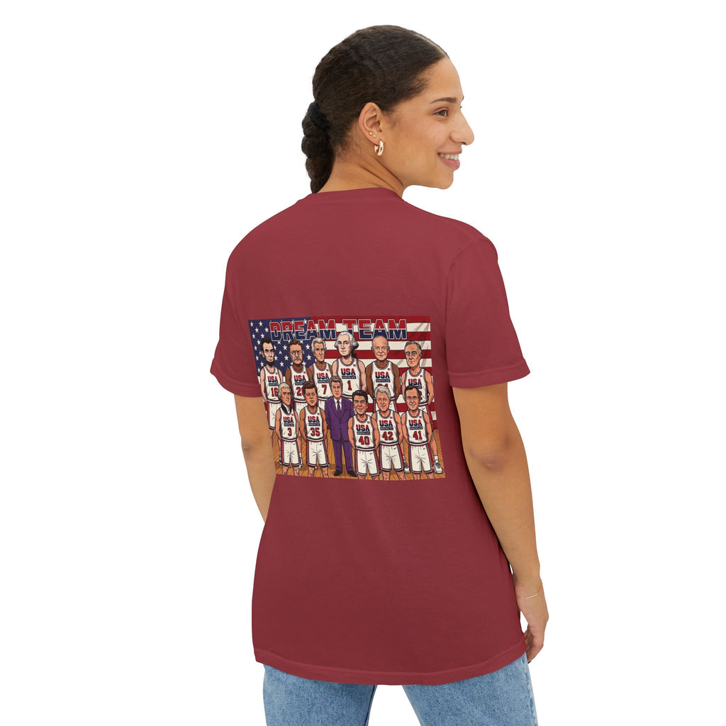 USA Dream Team Portrait Pocket T-Shirt — Retro Olympic Team Graphic