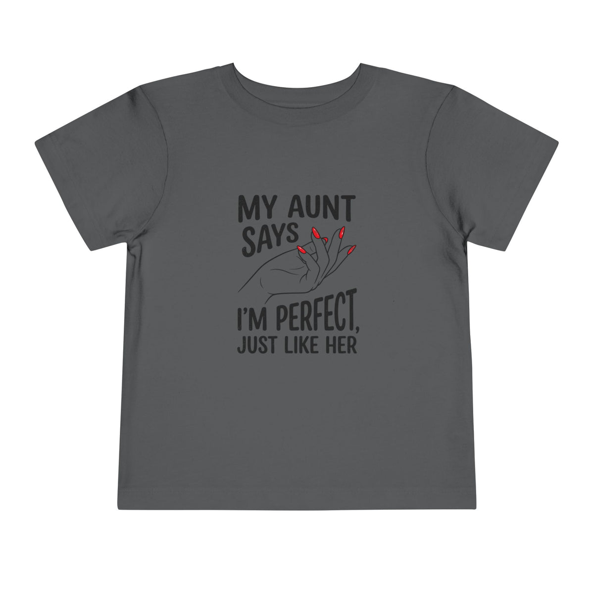 Toddler Short Sleeve Tee - My Aunt Says I'm Perfect, Just Like Her