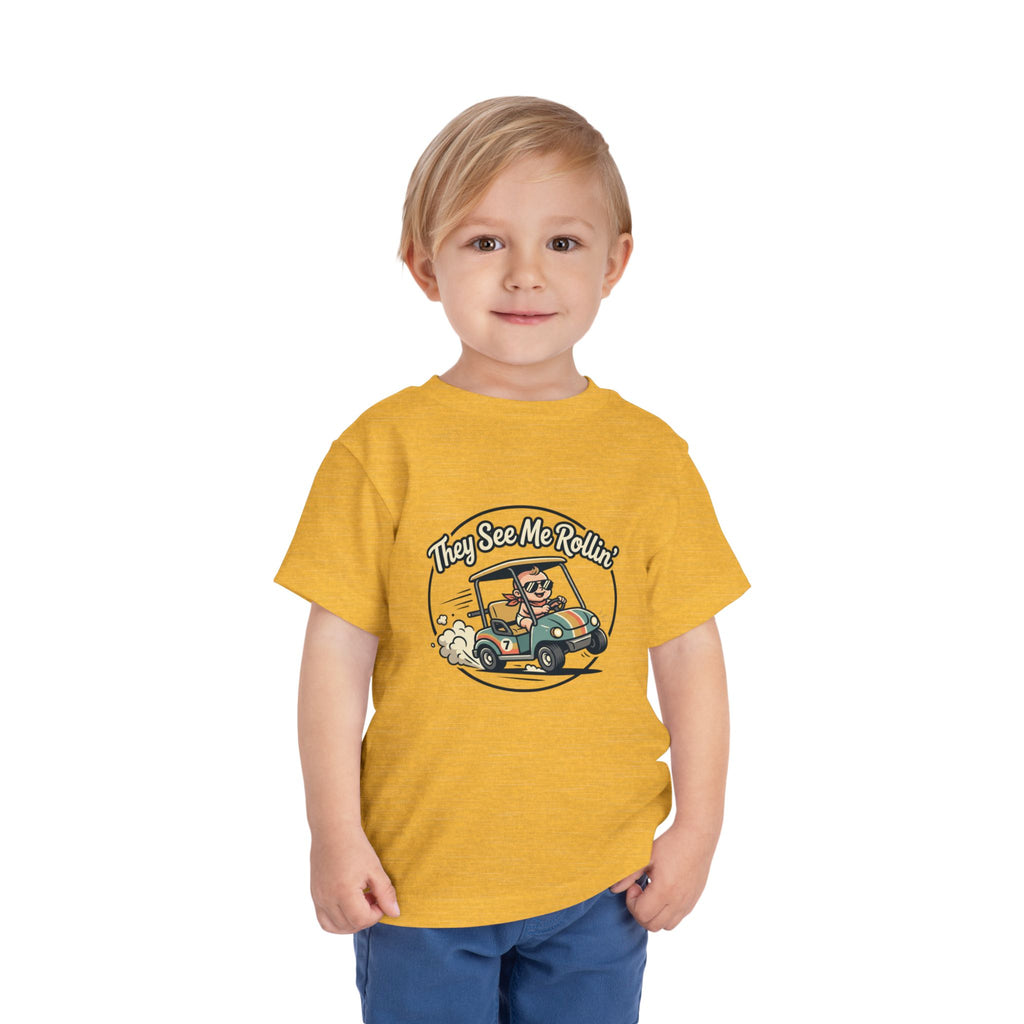 They See Me Rollin' Toddler Tee - Cute Golf Cart Cartoon Kids T-Shirt