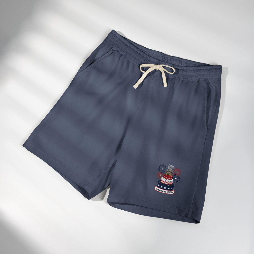 Patriotic Cake & Fireworks Fleece Sweat Shorts