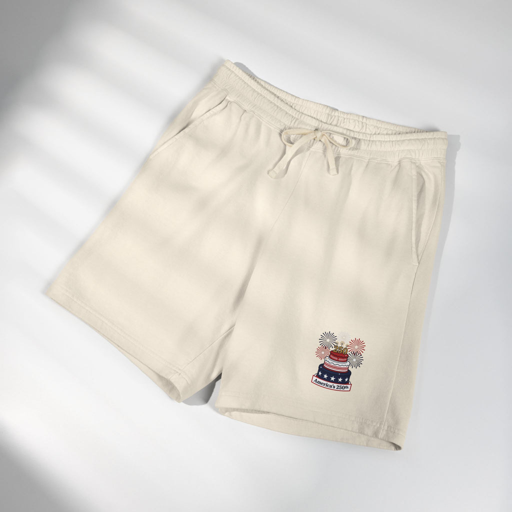 Patriotic Cake & Fireworks Fleece Sweat Shorts