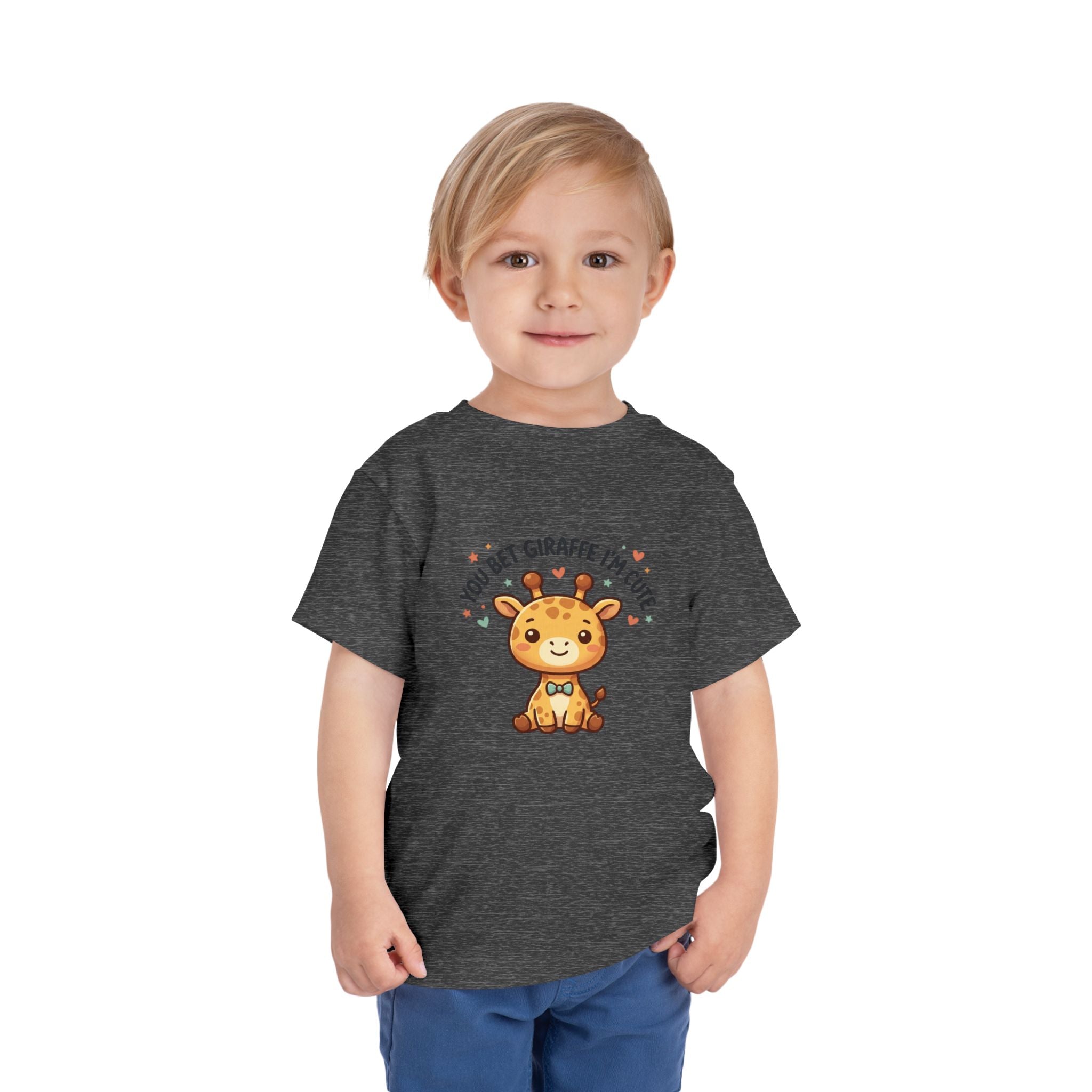 Cute Giraffe Toddler Tee – "You Bet Giraffe I'm Cute" Kids T-Shirt