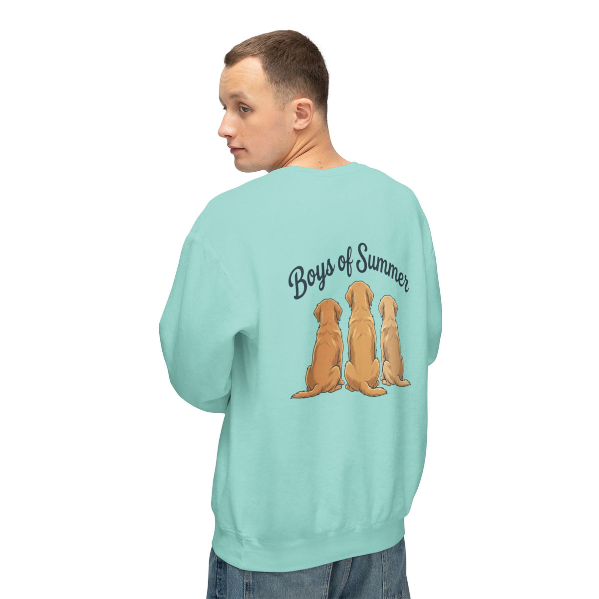 Comfort Colors Crewneck Sweatshirt - Boys of Summer Golden Retrievers