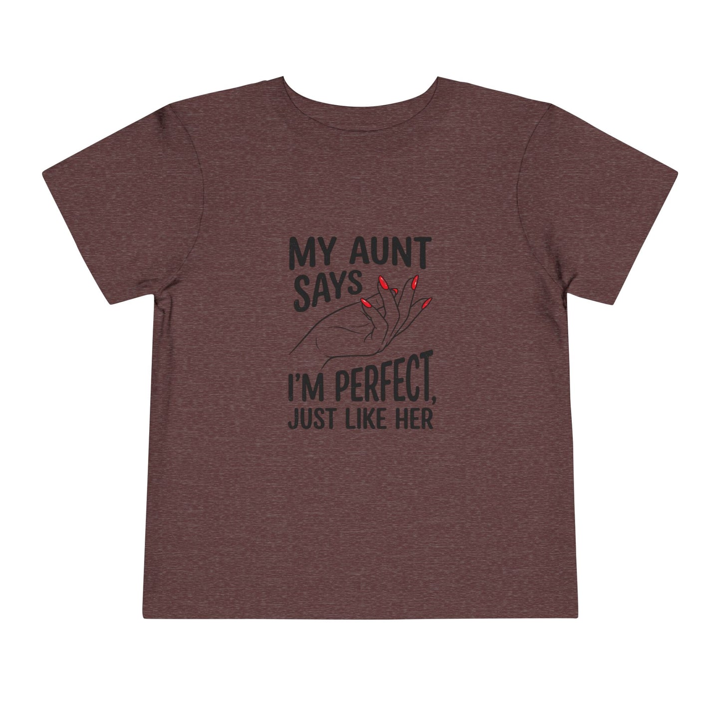 Toddler Short Sleeve Tee - My Aunt Says I'm Perfect, Just Like Her