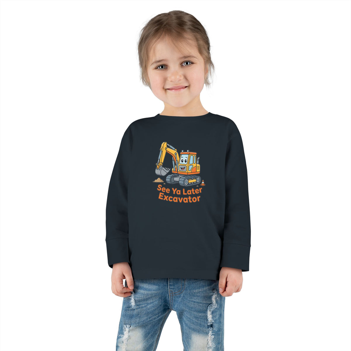 Toddler Long Sleeve Tee — See Ya Later Excavator