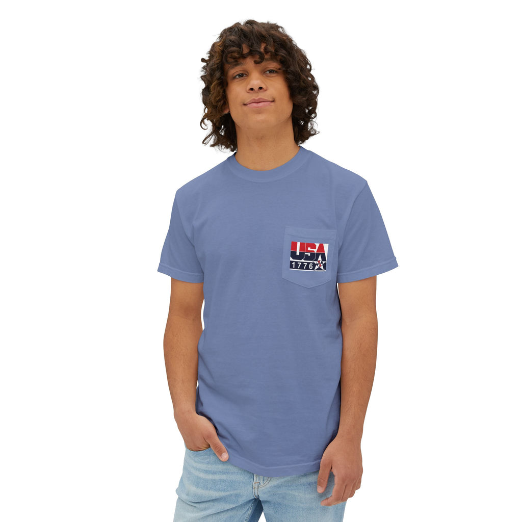 Comfort Colors SS T-Shirt *Pocket* - Retro USA Dream Team