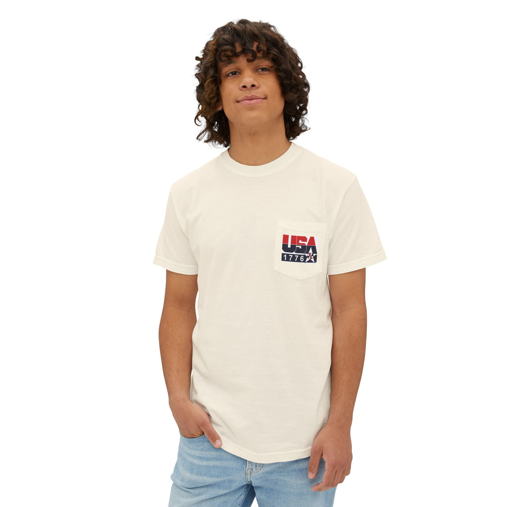 Comfort Colors SS T-Shirt *Pocket* - Retro USA Dream Team