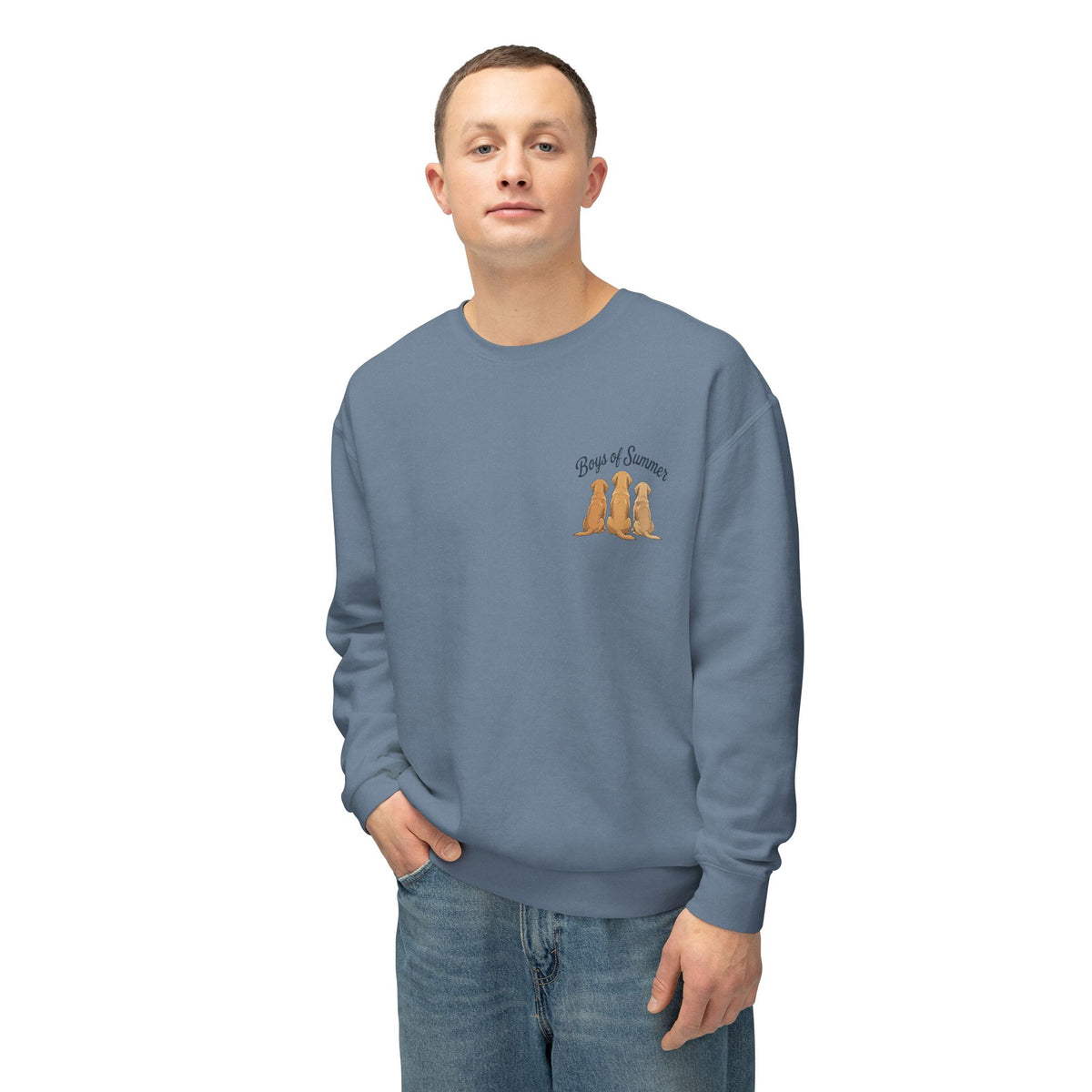 Comfort Colors Crewneck Sweatshirt - Boys of Summer Golden Retrievers