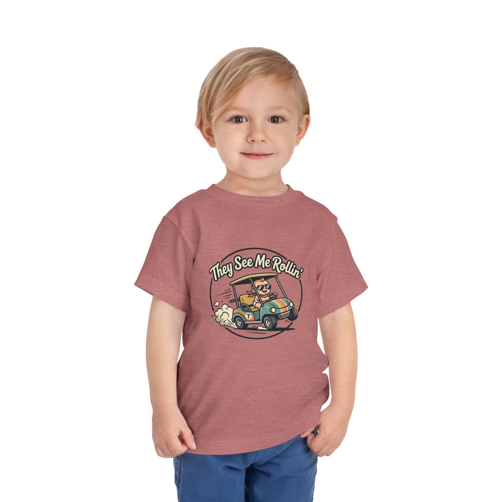 They See Me Rollin' Toddler Tee - Cute Golf Cart Cartoon Kids T-Shirt