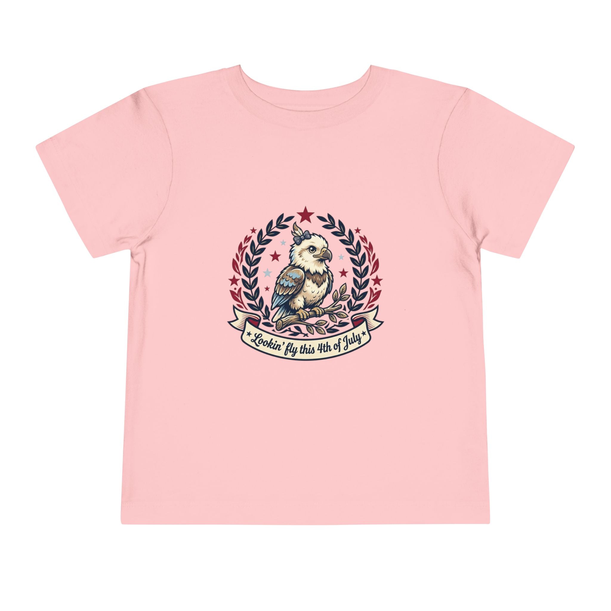 Toddler Tee — Patriotic Baby Eagle Graphic "Lookin' Fly this 4th of July"