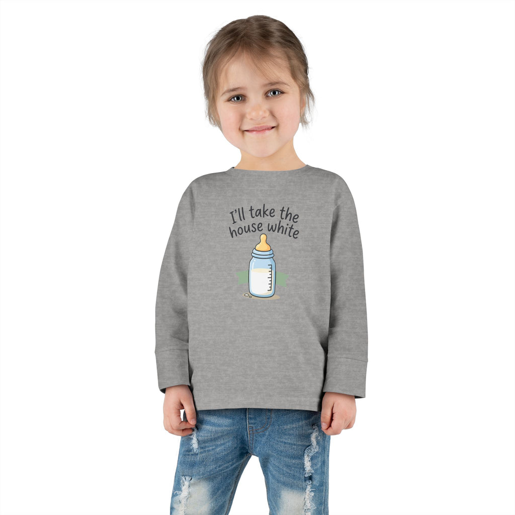 Toddler Long Sleeve Tee — I'll Take the House White
