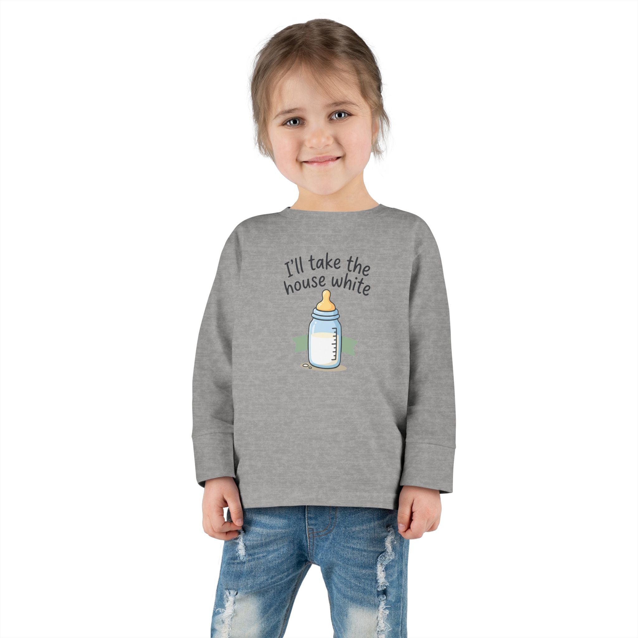Toddler Long Sleeve Tee — I'll Take the House White