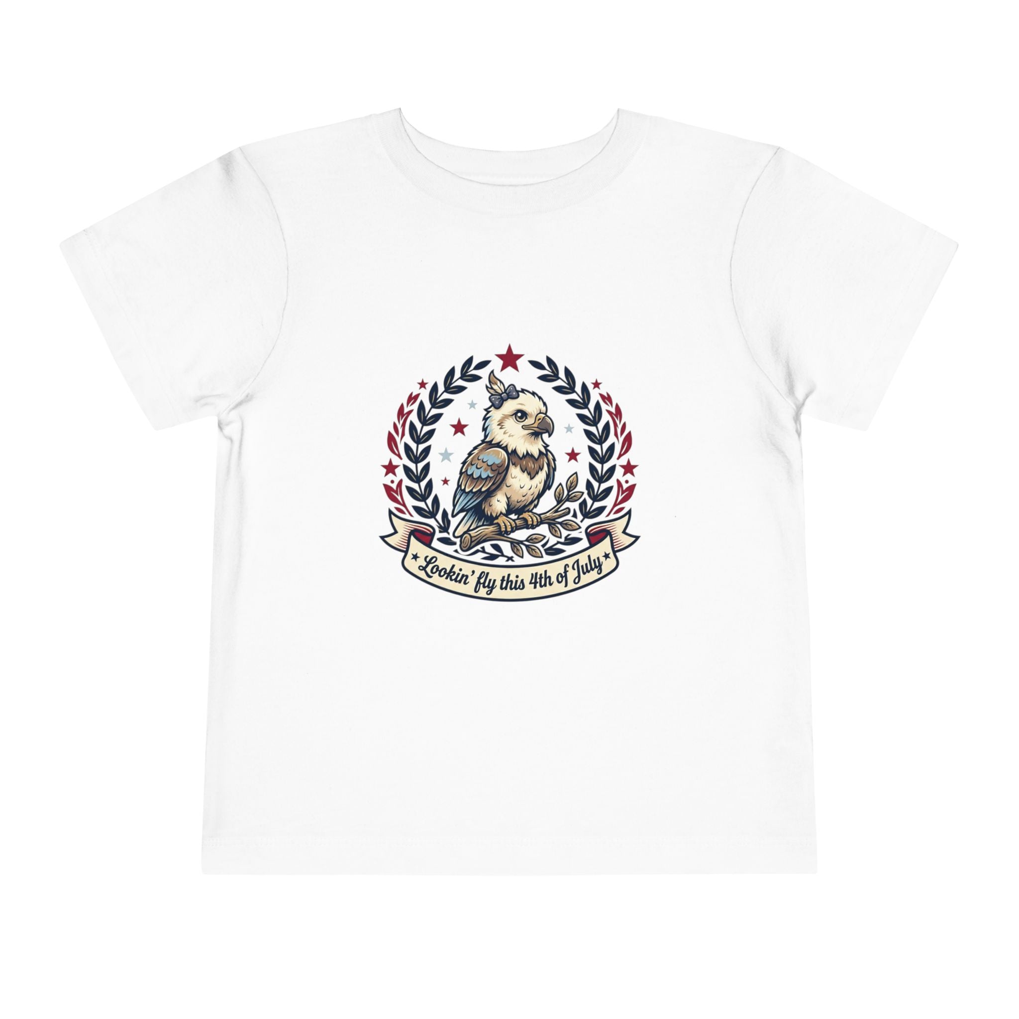 Toddler Tee — Patriotic Baby Eagle Graphic "Lookin' Fly this 4th of July"