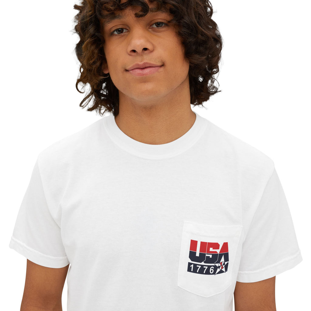 USA Dream Team Portrait Pocket T-Shirt — Retro Olympic Team Graphic