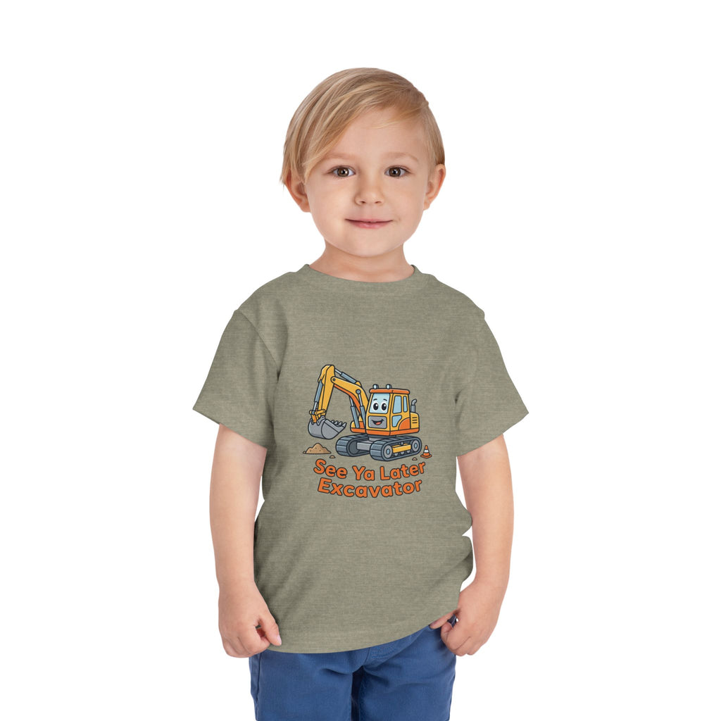 Toddler Tee — "See Ya Later Excavator" Cute Cartoon Excavator Kids Shirt