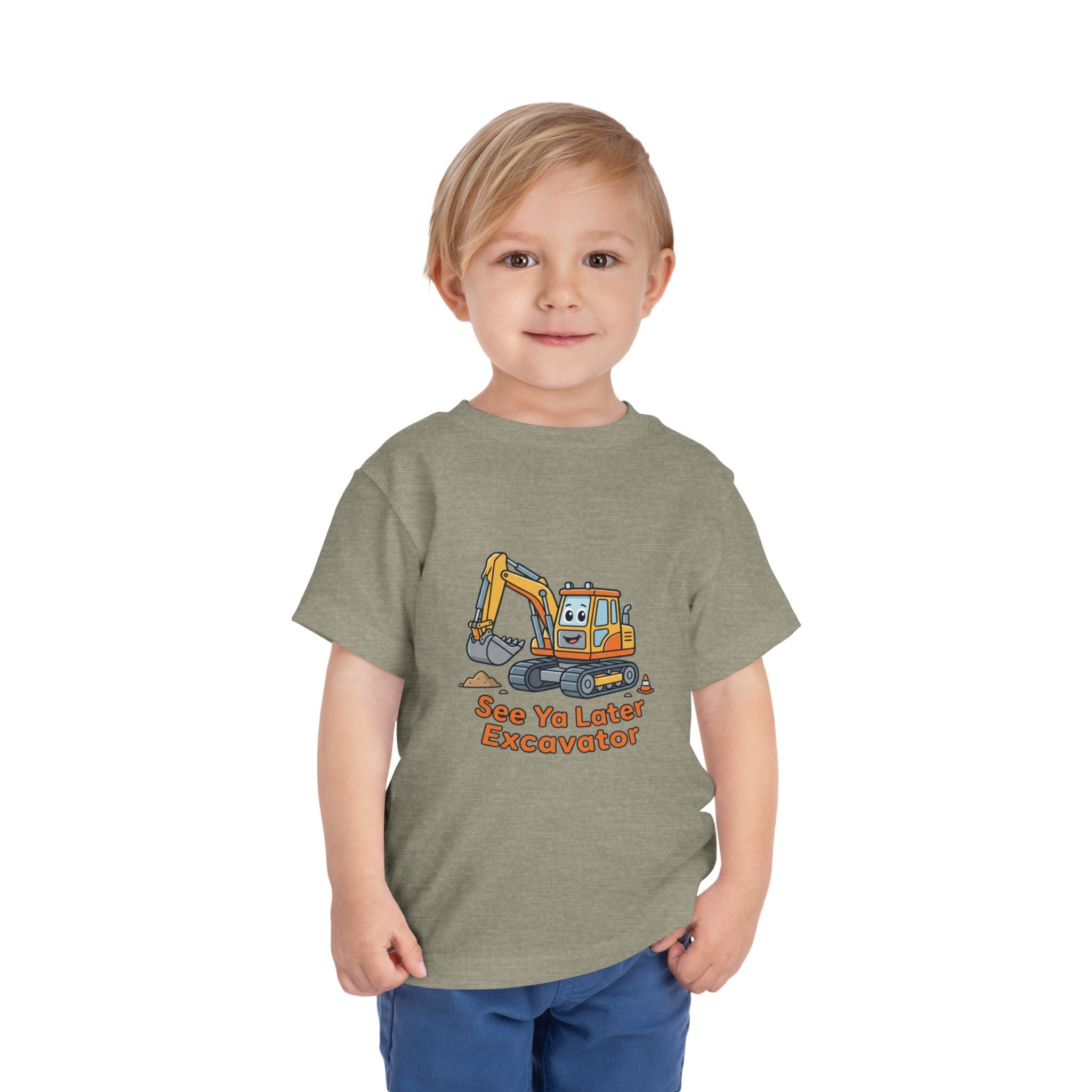 Toddler Tee — "See Ya Later Excavator" Cute Cartoon Excavator Kids Shirt