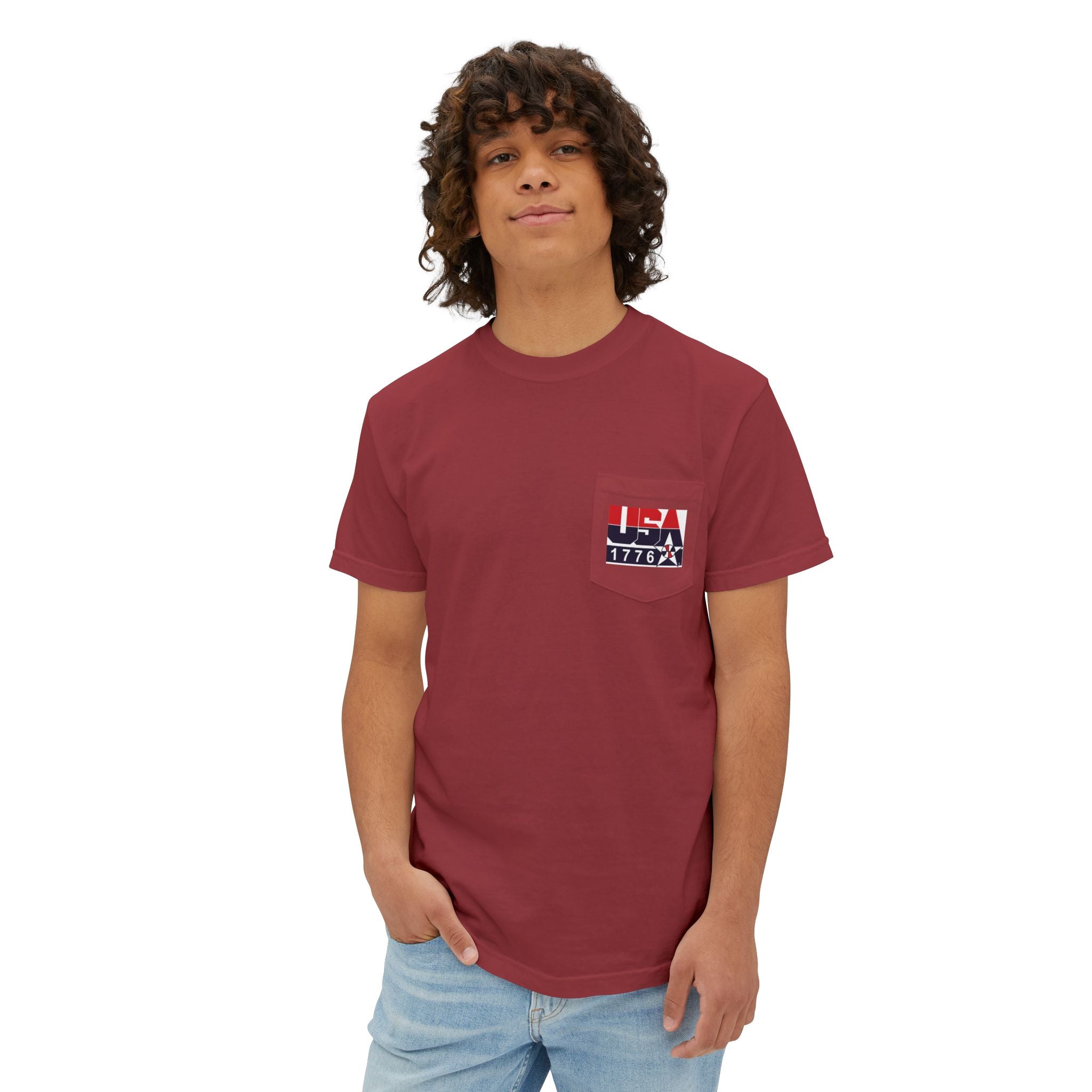 Comfort Colors SS T-Shirt *Pocket* - Retro USA Dream Team