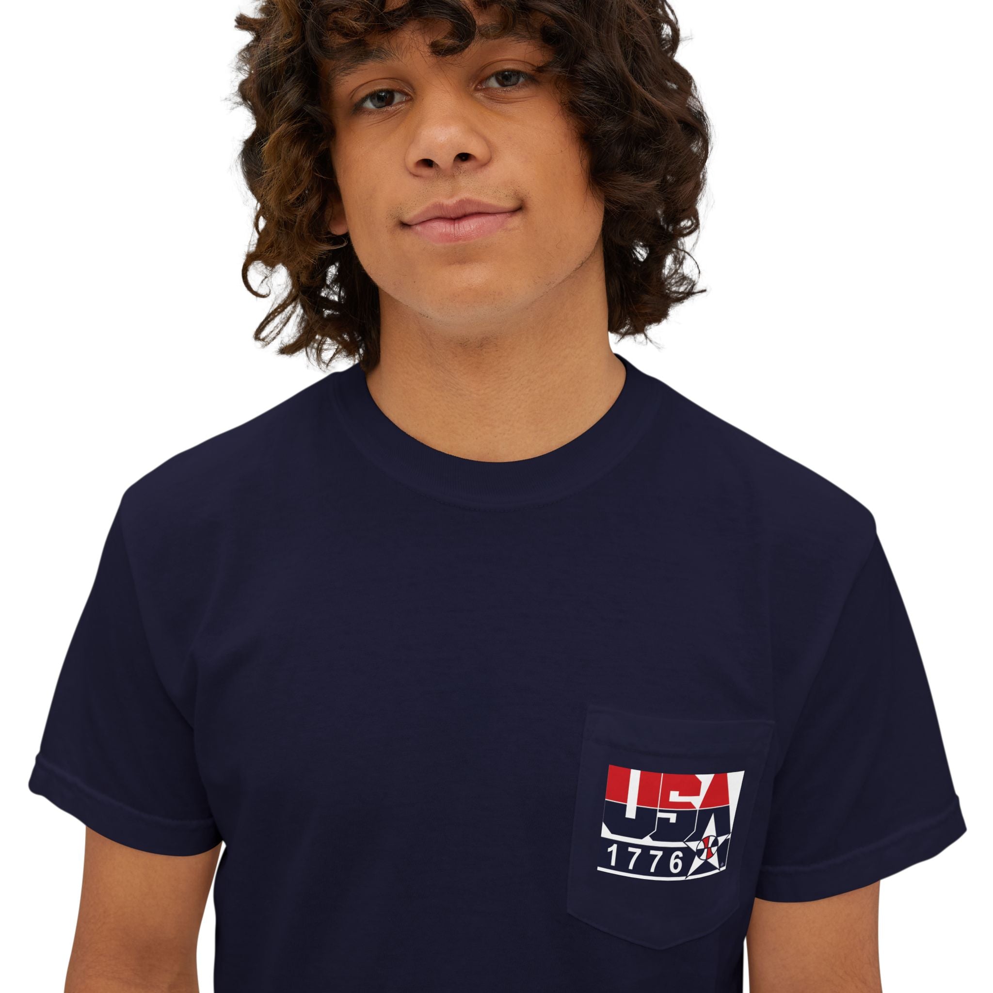 USA Dream Team Portrait Pocket T-Shirt — Retro Olympic Team Graphic