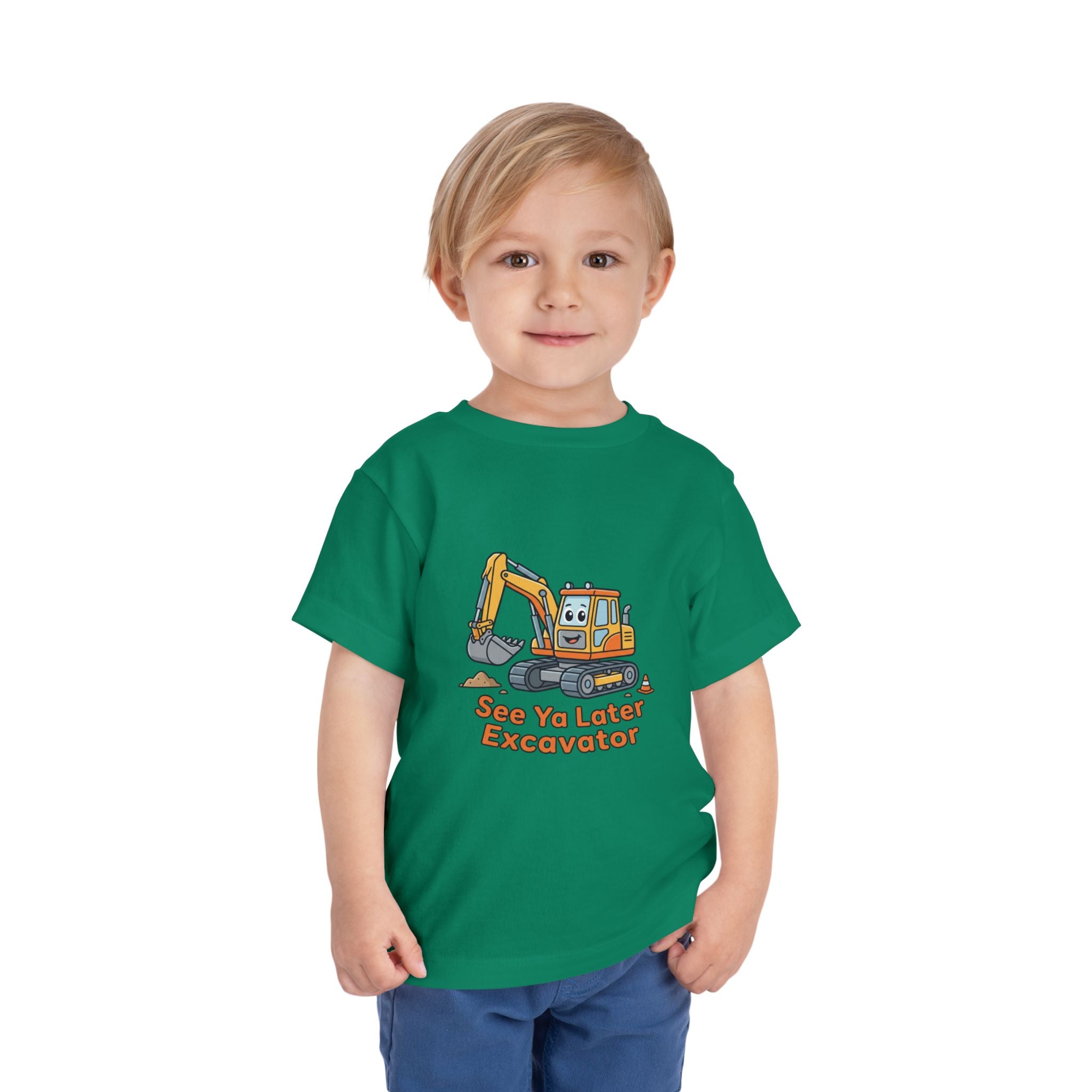Toddler Tee — "See Ya Later Excavator" Cute Cartoon Excavator Kids Shirt