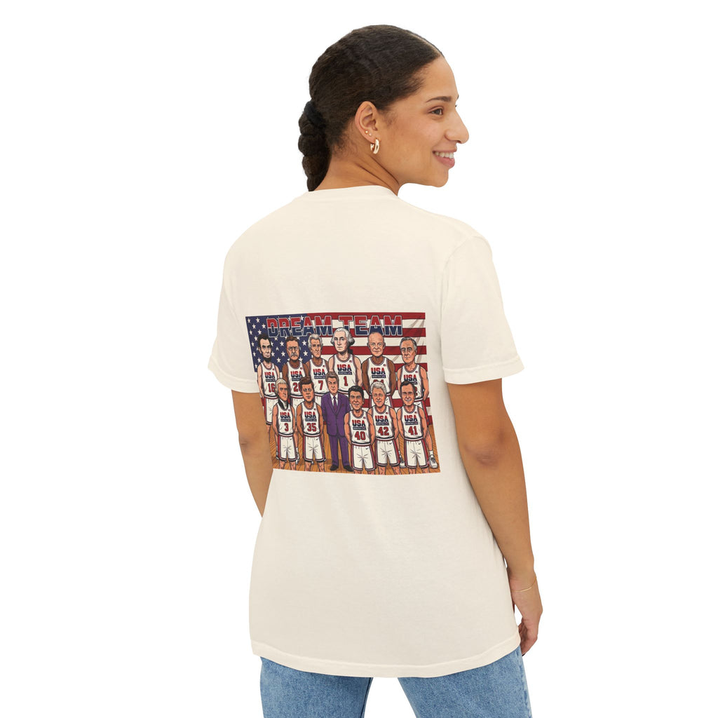 USA Dream Team Portrait Pocket T-Shirt — Retro Olympic Team Graphic