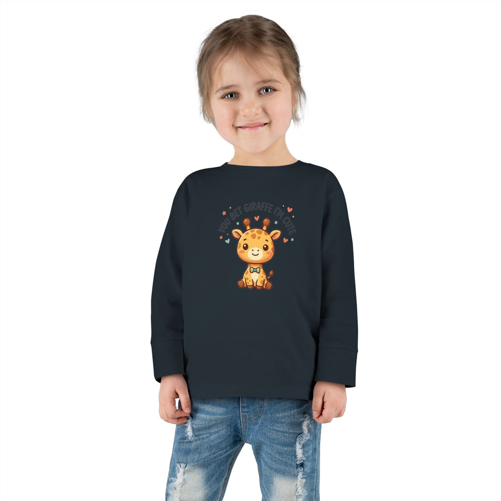 Toddler Long Sleeve Tee — You Bet Giraffe I'm Cute