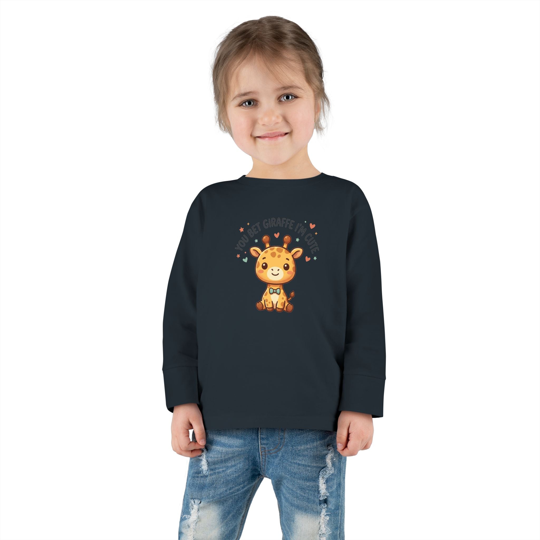 Toddler Long Sleeve Tee — You Bet Giraffe I'm Cute