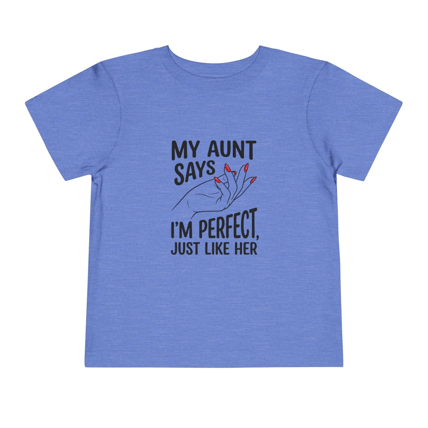 Toddler Short Sleeve Tee - My Aunt Says I'm Perfect, Just Like Her