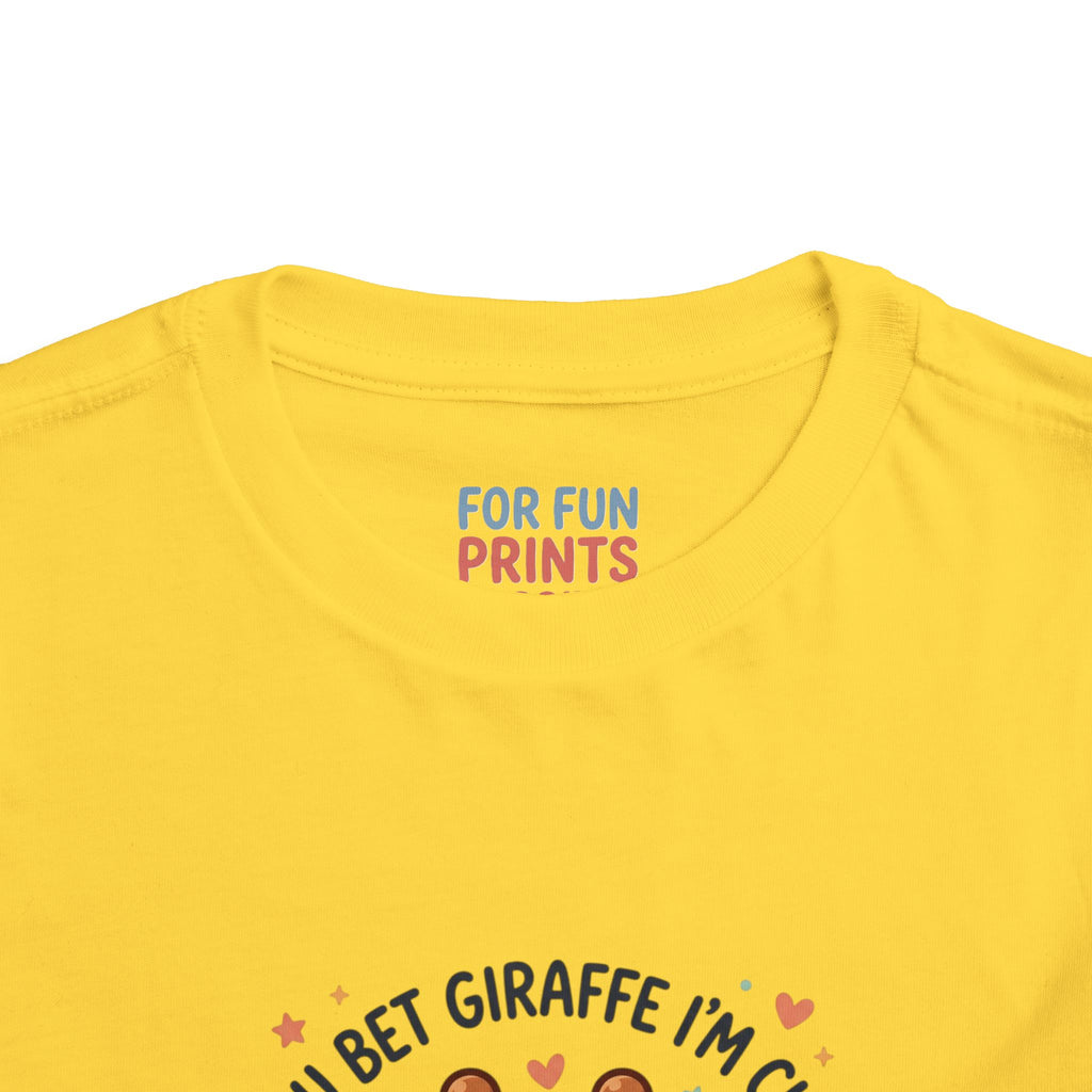 Cute Giraffe Toddler Tee – "You Bet Giraffe I'm Cute" Kids T-Shirt
