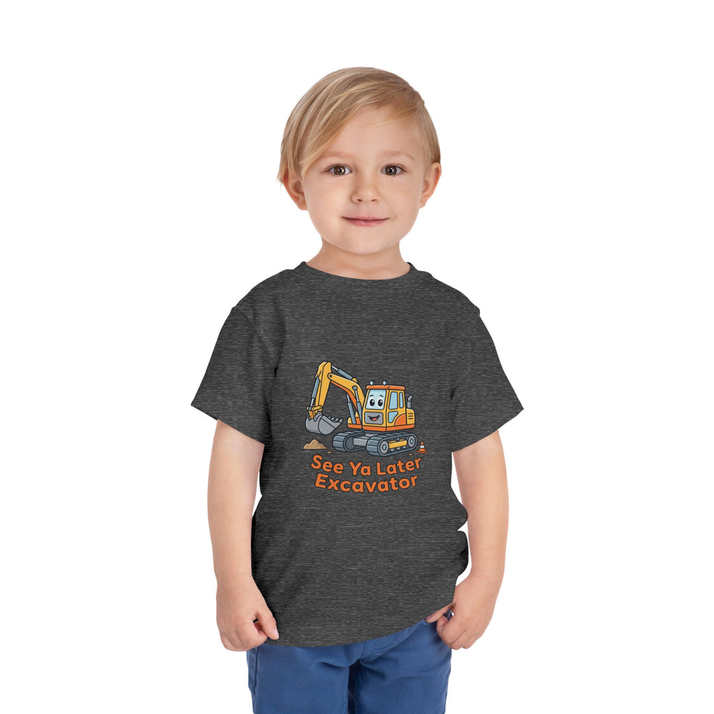 Toddler Tee — "See Ya Later Excavator" Cute Cartoon Excavator Kids Shirt