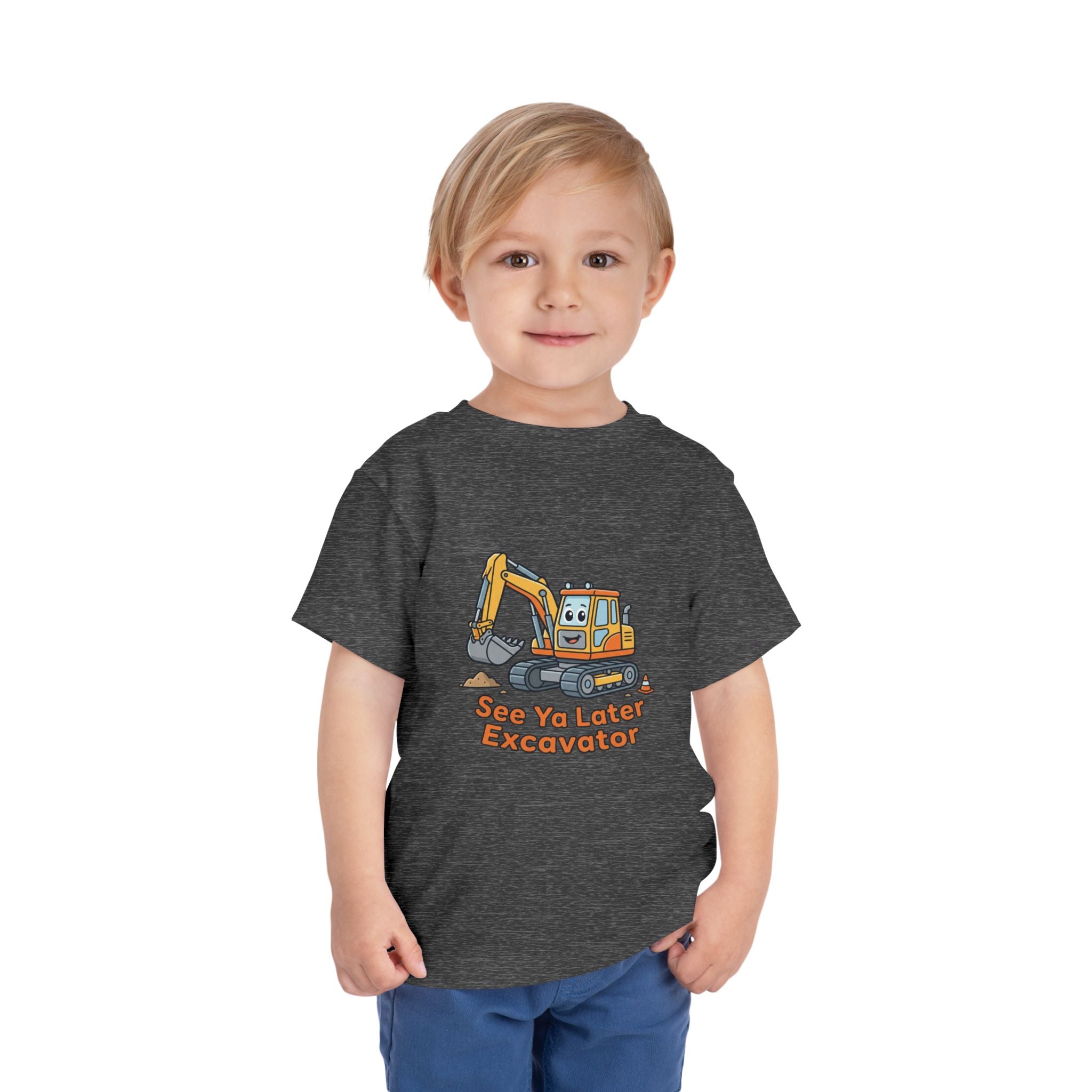 Toddler Tee — "See Ya Later Excavator" Cute Cartoon Excavator Kids Shirt