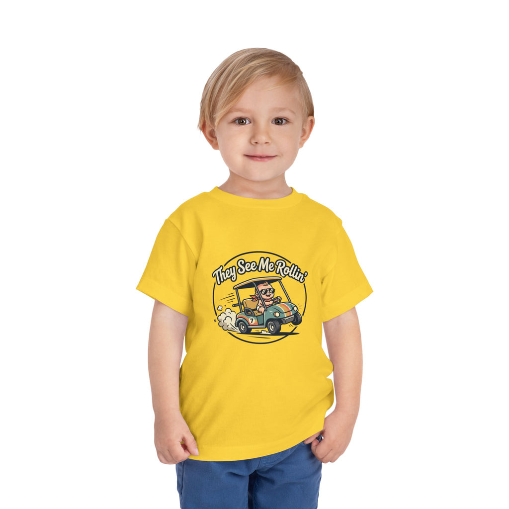 They See Me Rollin' Toddler Tee - Cute Golf Cart Cartoon Kids T-Shirt