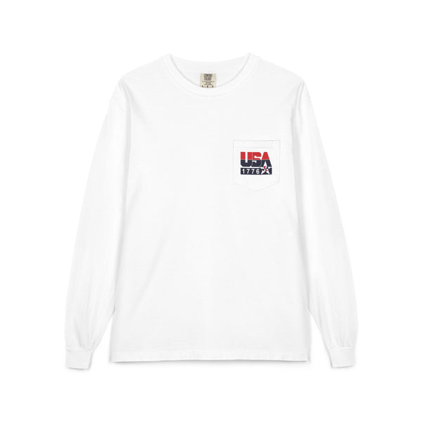 Comfort Colors LS T-Shirt *Pocket* - Retro USA Dream Team