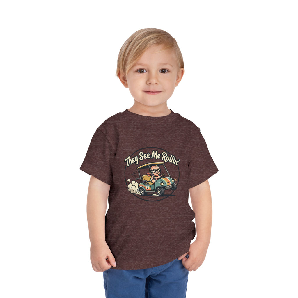 They See Me Rollin' Toddler Tee - Cute Golf Cart Cartoon Kids T-Shirt