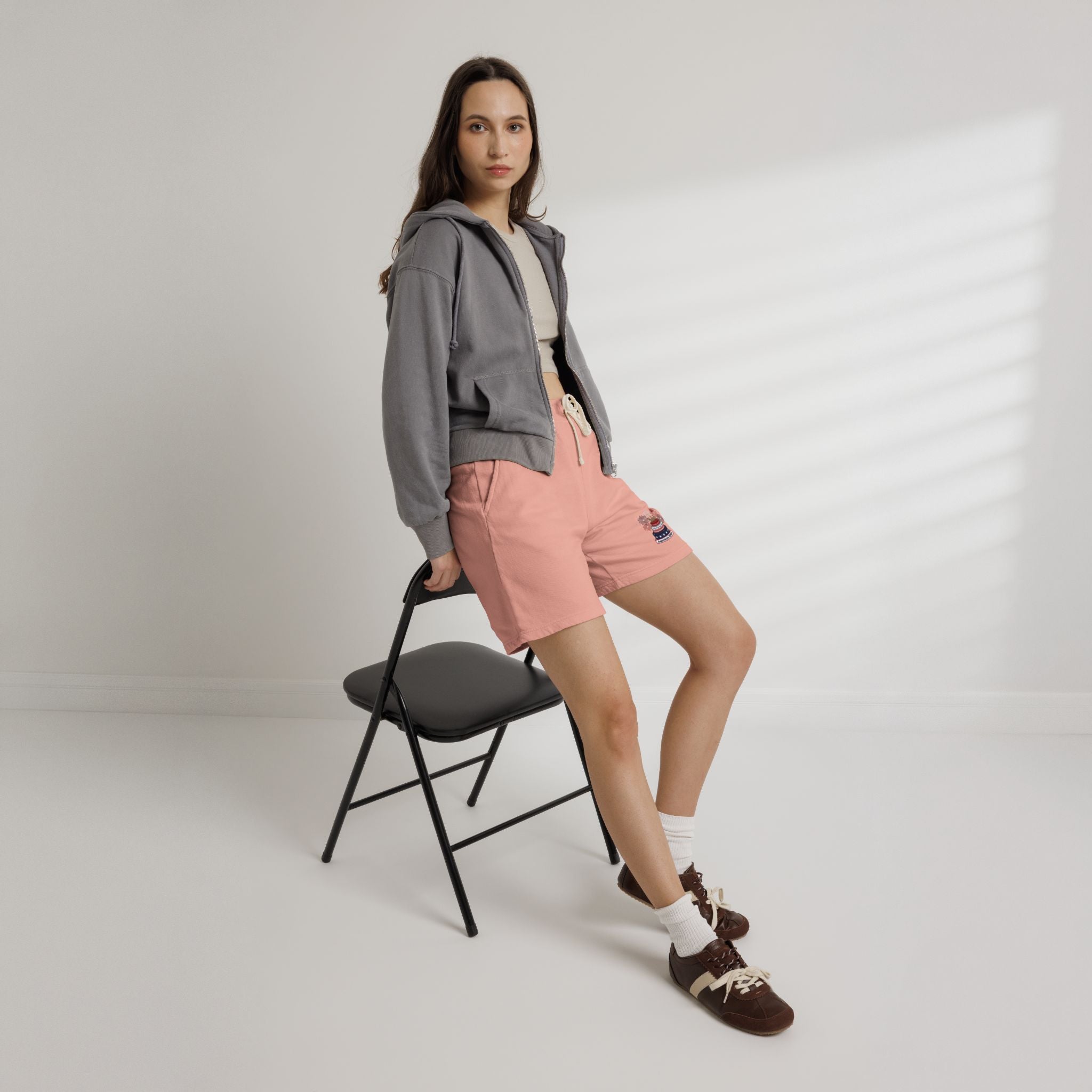 Patriotic Cake & Fireworks Fleece Sweat Shorts