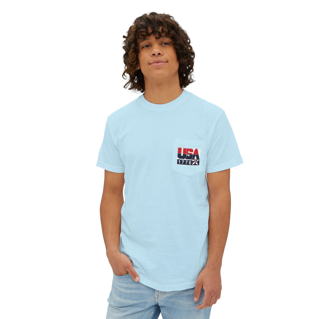 Comfort Colors SS T-Shirt *Pocket* - Retro USA Dream Team