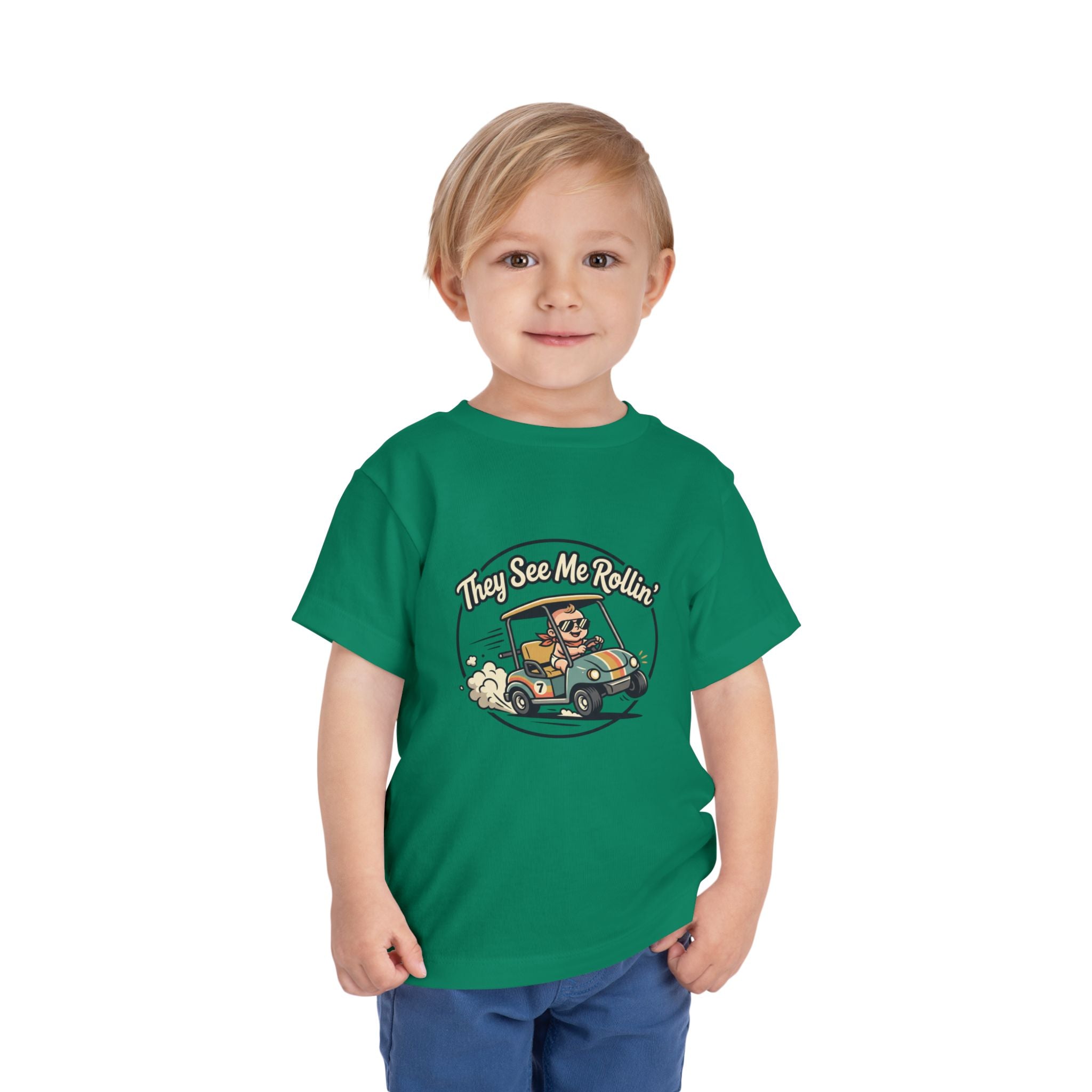 They See Me Rollin' Toddler Tee - Cute Golf Cart Cartoon Kids T-Shirt