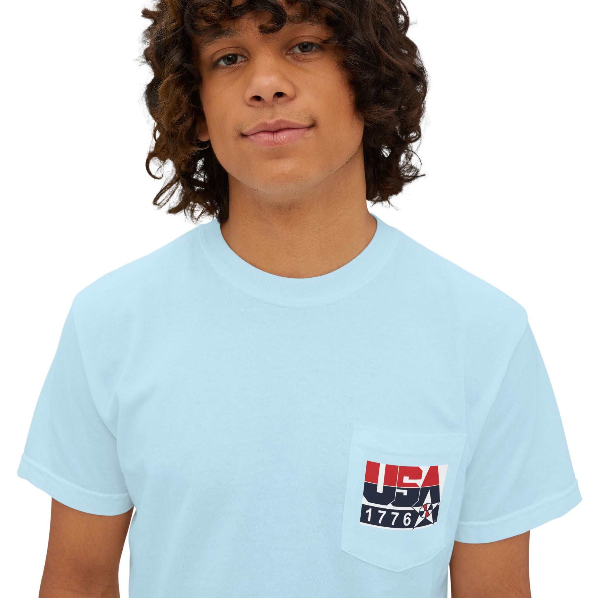 USA Dream Team Portrait Pocket T-Shirt — Retro Olympic Team Graphic